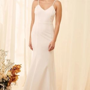 Lulus White Lace Button Back Maxi Dress (wedding)